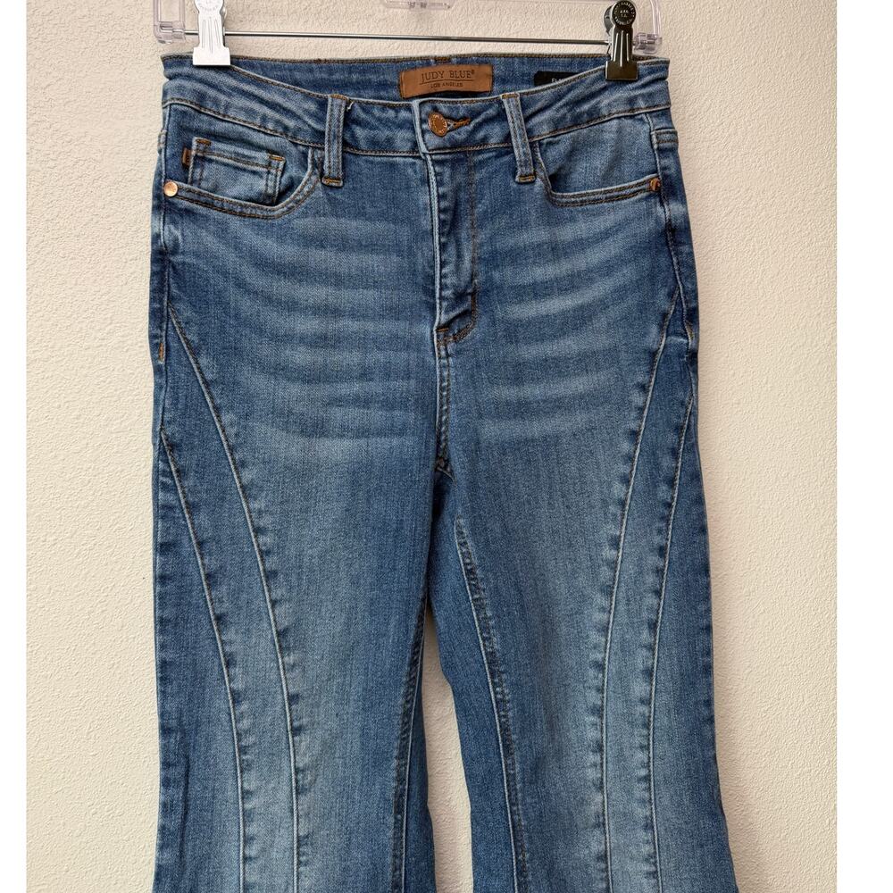 Judy Blue Flare Jeans Double Seam Stretch High Rise - Picture 6 of 15